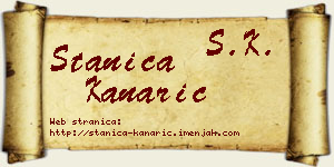 Stanica Kanarić vizit kartica